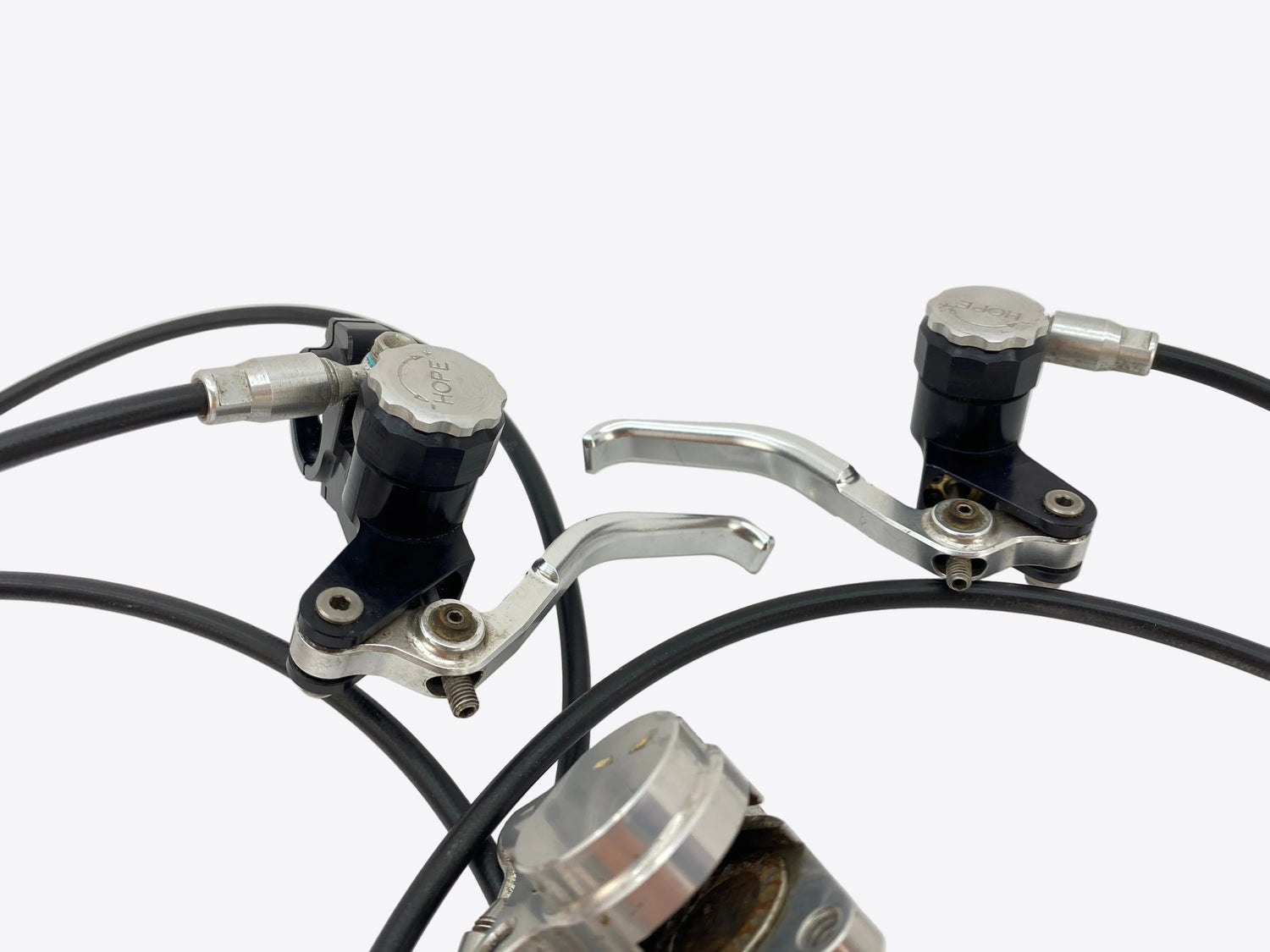 view of the brake levers