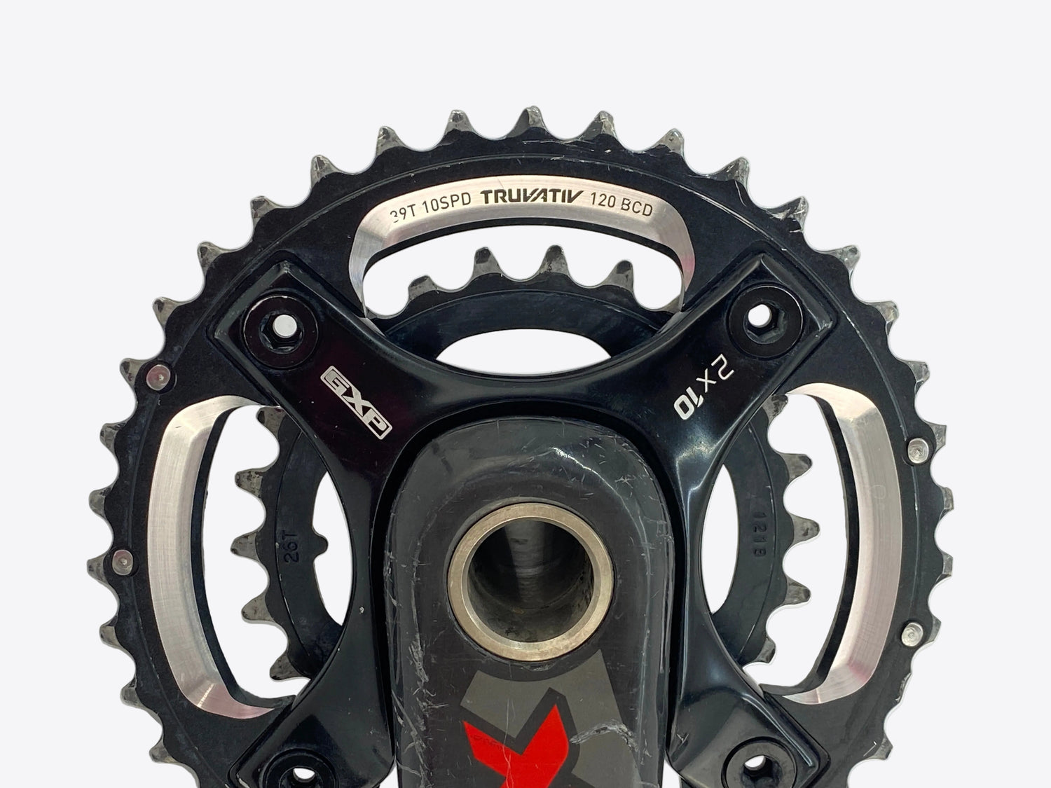 close up of the chainrings