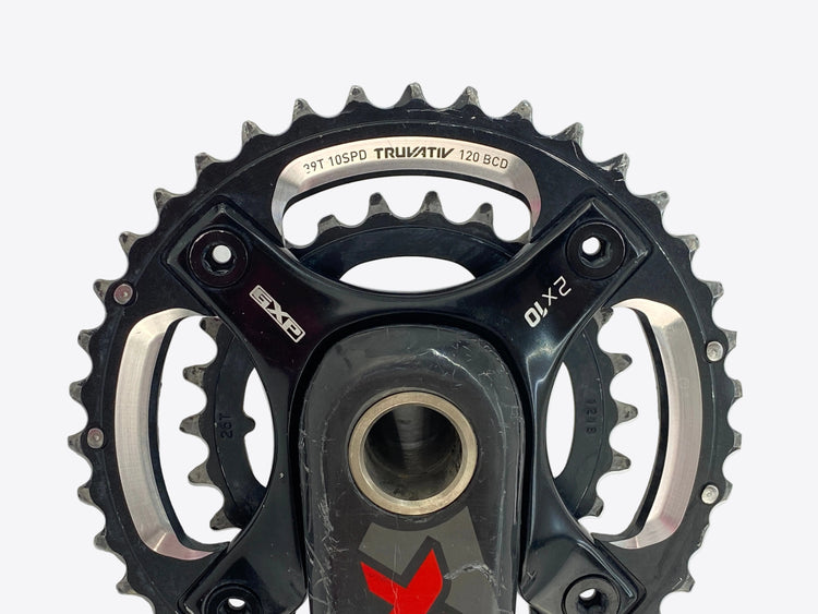 close up of the chainrings
