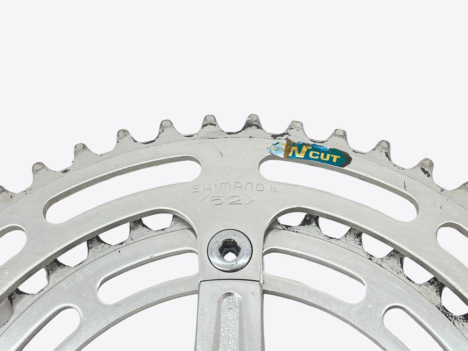 close up of the outer chainring