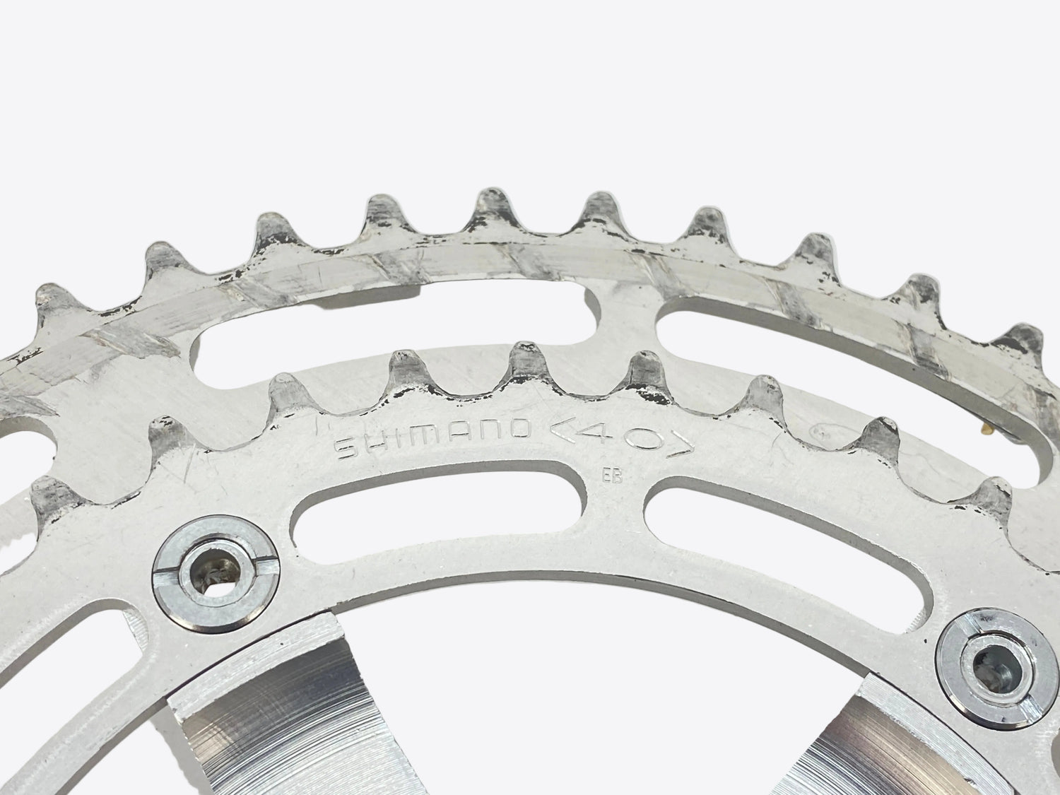 close up of the inner chainring