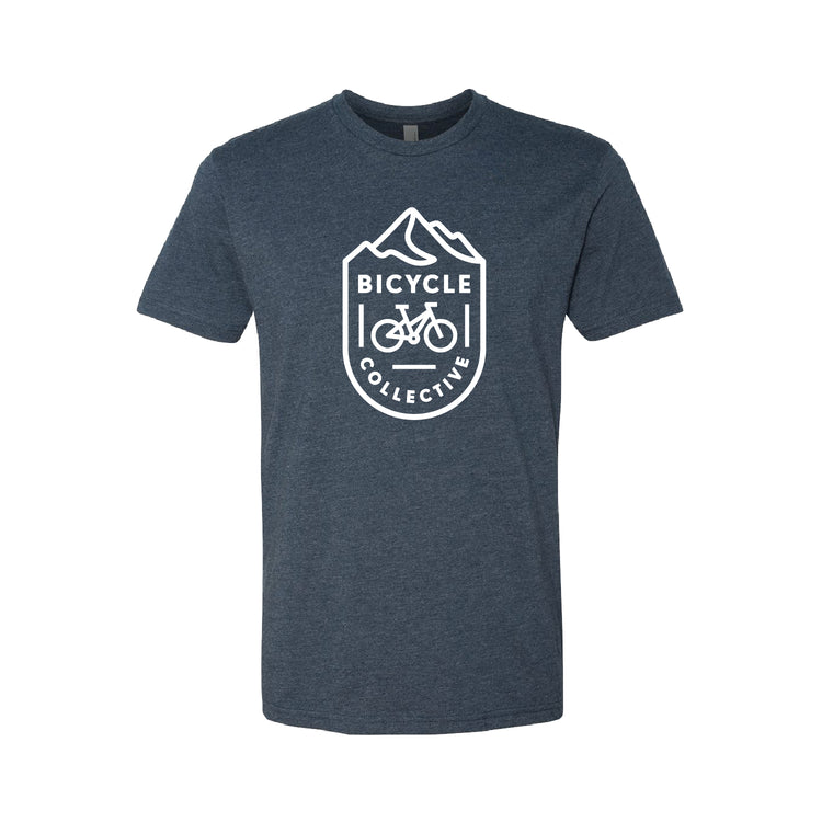 Midnight Navy Heather 60/40 Cotton Poly T-Shirt with Bicycle Collective Logo