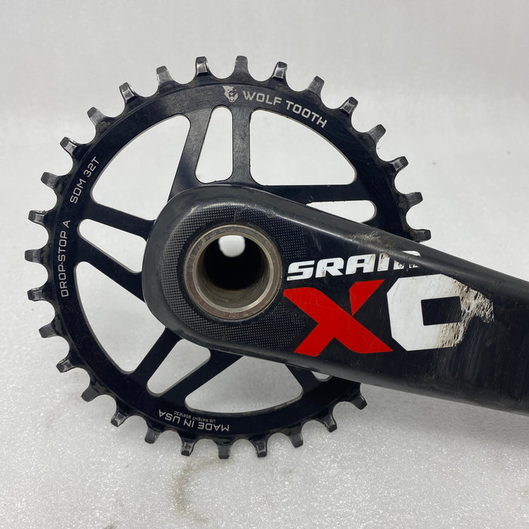 SRAM X0 Carbon Crankset Used 1x Wolftooth 32t chainring, 175mm arms